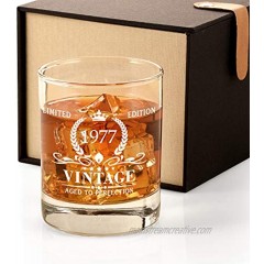 1977 44th Birthday Gifts for Men Vintage Whiskey Glass 44 Birthday Gifts for Dad Son Husband Brother Funny 44th Birthday Gift Present Ideas for Him 44 Year Old Bday Party Decoration