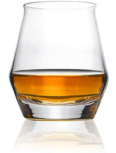 Aged & Ore Neat Glass | Handmade Lead-Free Crystal Whiskey Bourbon Glass with Narrowed Mouth Flared Lip and Pour Indicator