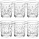 Bekith 6 Pack Drinking Glasses 9.5 oz Romantic Water Glasses Tumblers Heavy Duty Vintage Glassware Set for Whisky, Juice Beverages Beer Cocktail