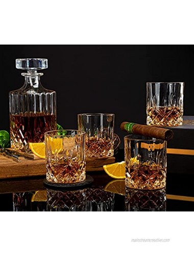 Crystal Whiskey Glass Set of 4 in Luxury Gift Box Bourbon Whiskey Glasses Gift Set Old Fashioned Tumblers for Drinking Whisky Scotch Cocktail Rum Vodka Cognac Liquor Gift Idea for Home Bar