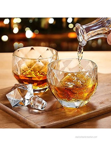 Crystal Whiskey Glasses Set of 4 10 oz Rocks Glasses Lowball Scotch Glasses Bourbon Glasses Unique Old Fashioned Glasses with Gift Box