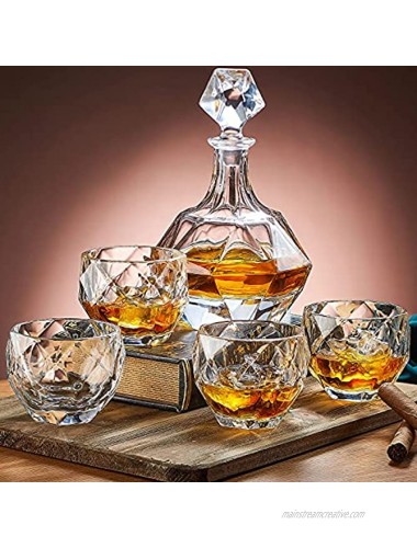 Crystal Whiskey Glasses Set of 4 10 oz Rocks Glasses Lowball Scotch Glasses Bourbon Glasses Unique Old Fashioned Glasses with Gift Box