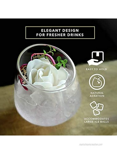 Dragon Glassware Cocktail Glasses Lead-Free Clear Stemless Whiskey Tumblers Comes in Luxury Gift Packaging 12.5-Ounce Set of 2