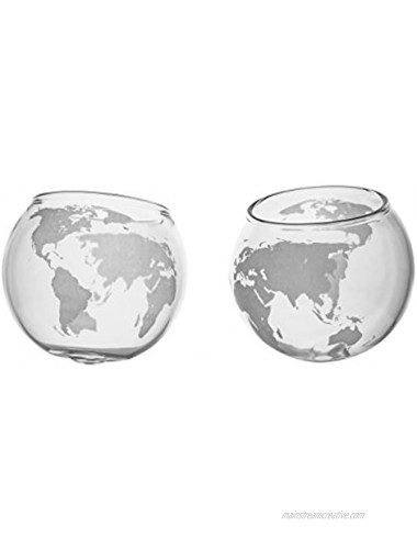 Etched Globe Whiskey Glasses -Rocks Glass for Rum Tequila Scotch Glasses- Whiskey Gifts 10oz Cocktail or Old Fashioned Glass Set of 2 Unique Bar Decor & Bourbon Gifts from Prestige Decanters
