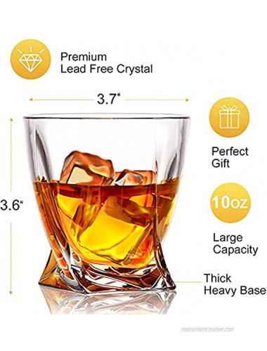 Farielyn-X Crystal Whiskey Glasses Set of 6 Scotch Glasses Tumblers for Drinking Bourbon Scotch Cocktail Cognac Irish Whisky Large 10oz Premium Crystal Glass Tasting Cups for Men & Wo