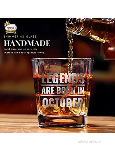 Funny Birthday Gifts for Men&Him Father's Day Gifts for Dad Dad Gifts from Daughter Son–Birthday Whiskey Glass for Boyfriend Best Friends Coworkers Husband Brother Uncle Boss October