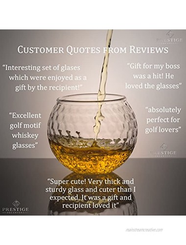 Golf Whiskey Glasses – Rocks Glass for Rum Scotch Wine Glasses Bourbon Gifts 10oz Cocktail Lowball Old Fashioned Glass Set of 2 Dad Golf Gifts for Men and Women Golfers Who Like Whiskey