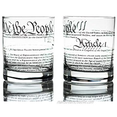 Greenline Goods Whiskey Glasses – United States Constitution Set of 2 | 10 oz Tumblers American US Patriotic Gift Set | Old Fashioned Cocktail Glasses