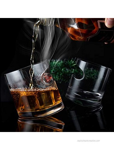 Lighten Life Cigar Glass-Whiskey Glass with Cigar Holder,11 oz Cigar Holder Glass in Elegant Gift Box,Crystal Old Fashioned Whiskey Cigar Glass for Scotch Bourbon,Whisky Glass Tumbler for Men