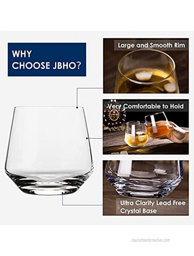 Premium Whiskey Glasses Set of 4 12 Oz Scotch Glasses Old Fashioned Non-Lead Crystal Glass Gift-Box Idea for Scotch Lovers Style Glassware for Bourbon Rum glasses Bar Cocktail Glasses