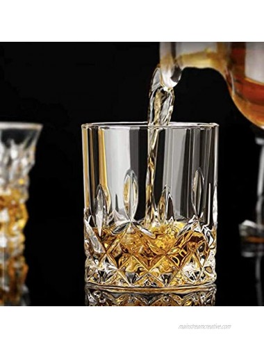 Whiskey Glasses-Premium 11 OZ Scotch Glasses Set of 4 Old Fashioned Whiskey Glasses Gift for Scotch Lovers Style Glassware for Bourbon Rum glasses Bar Tumbler Whiskey Glasses Clear