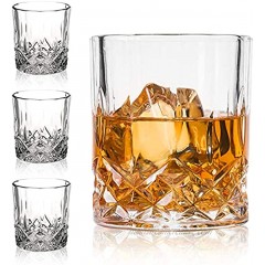 Whiskey Glasses-Premium 11 OZ Scotch Glasses Set of 4 Old Fashioned Whiskey Glasses Gift for Scotch Lovers Style Glassware for Bourbon Rum glasses Bar Tumbler Whiskey Glasses Clear