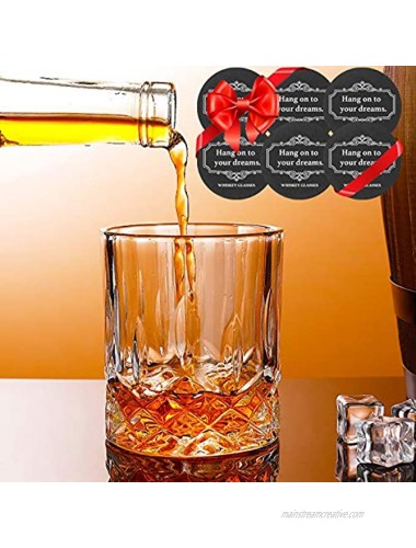 Whiskey Glasses Set of 6 Vivimee Bourbon Glasses with Drink Coasters Multi Style Cocktail Scotch Glasses with Box Rocks Glasses Old Fashioned Glass Set 10 oz 11 oz Bar Glasses Gifts for Men