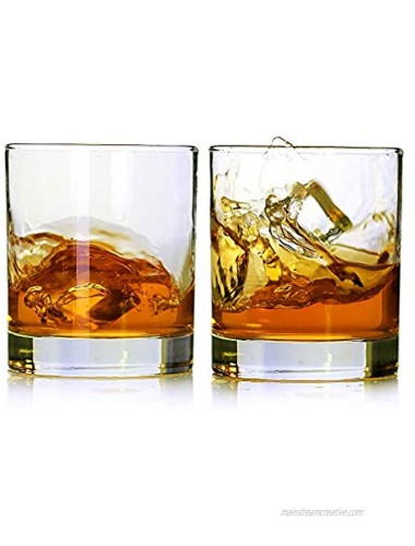 Whiskey Glasses,Set of 2,11 oz,Premium Scotch Glasses,Bourbon Glasses for Cocktails,Rock Style Old Fashioned Drinking Glassware,Perfect for Father's Day Gifts,Party,Bars Restaurants and Home