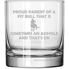 11 oz Rocks Whiskey Highball Glass Proud Parent Pit Bull