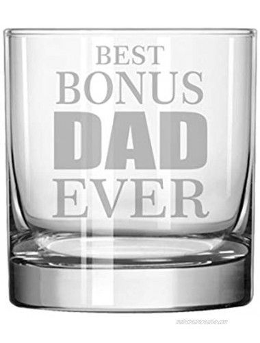 11 oz Rocks Whiskey Highball Glass Step Father Father In Law Best B0NUS Dad Ever