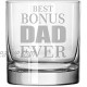 11 oz Rocks Whiskey Highball Glass Step Father Father In Law Best B0NUS Dad Ever