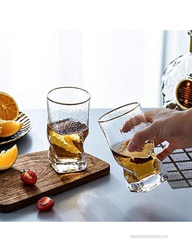 1500 C Tabletop Hammered Highball Glasses 14 oz. Set of 4 Twist Wave Style Drinking Glasses for Cocktails Mixed Drinks Juice Water and Ice Tea Beverage Cups for Dinner Parties Bars