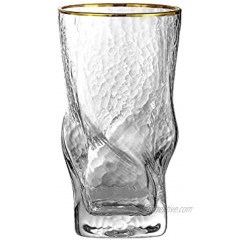 1500 C Tabletop Hammered Highball Glasses 14 oz. Set of 4 Twist Wave Style Drinking Glasses for Cocktails Mixed Drinks Juice Water and Ice Tea Beverage Cups for Dinner Parties Bars