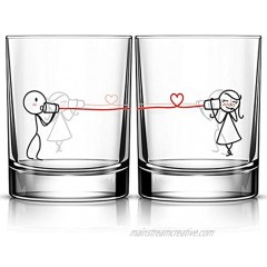 BOLDLOFT Say I Love You His and Hers Drinking Glasses- Gifts for Her Valentines Day Wedding Anniversary- Couples Glasses Set of 2- Couples Gifts