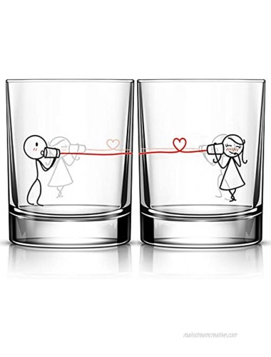 BOLDLOFT Say I Love You His and Hers Drinking Glasses- Gifts for Her Valentines Day Wedding Anniversary- Couples Glasses Set of 2- Couples Gifts