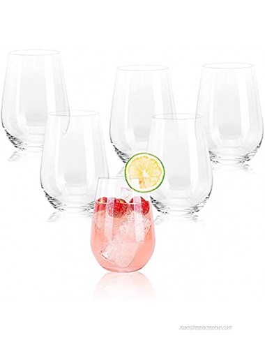 CREATIVELAND Crystal Highball Glasses Set of 6 LEAD-FREE CRYSTAL GLASS Cocktail glasses set Brilliant clarity drinking glasses,glass cups,Water glasses,Juice 19.0oz 540ML