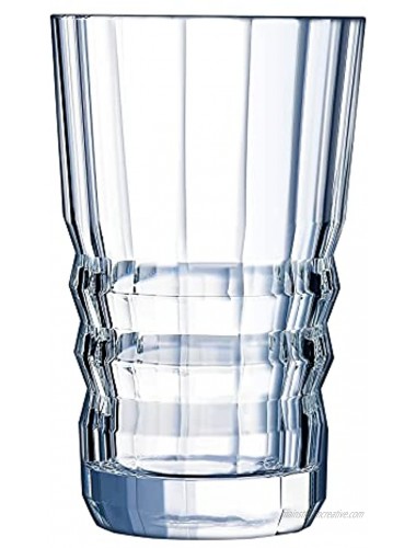 Cristal d'Arques Architecte L6586 Set of 4 Crystal Glass Tumblers 36 cl Water Glasses Long drinks Glasses Set of 4