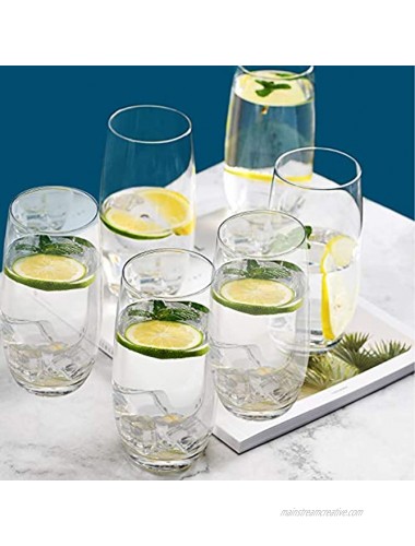 CUKBLESS Highball Glasses Set of 6 Crystal Tall Drinking Glasses Glass Cups for Water Juice Beverage Mojito 19 Oz
