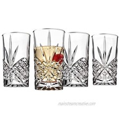 Godinger Highball Glasses Tall Beverage Glass Platinum Rim Dublin Set of 4