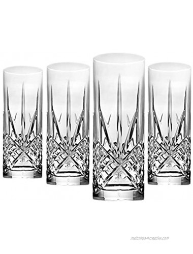 Godinger Tall Beverage Glasses Collins All Purpose Drinking Glasses- Dublin Collection SET OF 4