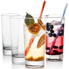 GoodGlassware Highball Glasses Set of 4 13.5 oz Tall Drinking Glass with Heavy Base for Water Juice Cocktails and Beverages Lead Free Dishwasher Safe Perfect for Kitchen & Bar