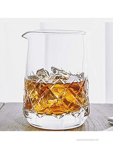 Highball & Chaser Lead Free Crystal Cocktail Mixing Glass. Beautiful 750ml 25oz Seamless Weighted Bottom Diamond Cut Yarai Style Drink Maker