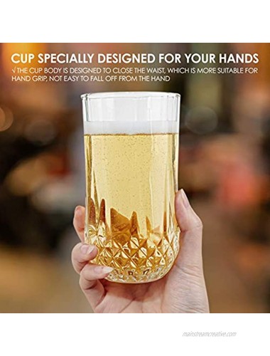 Highball Drinking Glasses Clear Cocktail Glasses 11 Ounce Cups,Elegant and Durable Tall Bar Glassware Sets for Water Juice Cocktails Beer Glass Cups Set with Shockproof Package- Set of 12