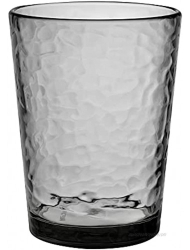 KLIFA- NICE- 14.7 ounce Set of 6 Acrylic Tumbler Drinking Glasses BPA-Free Stackable Plastic Drinkware Dishwasher Safe Cups Gray