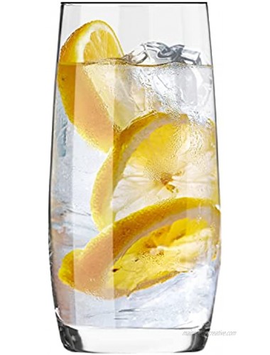 KROSNO Long Drink Water Juice Drinking Highball Glasses | Set of 6 | 11.8 oz | Blended Collection | Perfect for Home Restaurants and Parties | Dishwasher Safe