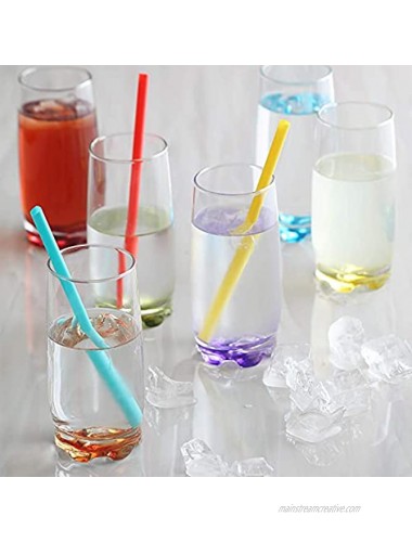 LAV Highball Glasses Set of 6 Clear Water Drinking Glasses 13 oz Beverage Glasses Set with Colored Bottoms Colored Drinking Glasses Vibrant Glass Cups Made in Europe