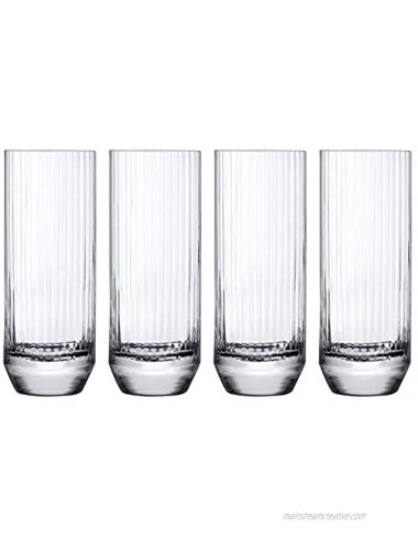 NUDE Glass Big Top Set of 4 Highball Glasses 11.5oz Lead-Free Crystal Set of 4