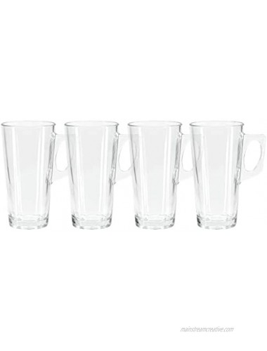 Red Co. Highball Tumbler Drinking Glass with Handle Set of 4 for Water Juice Beer Cocktails Hot Chocolate 22.5oz