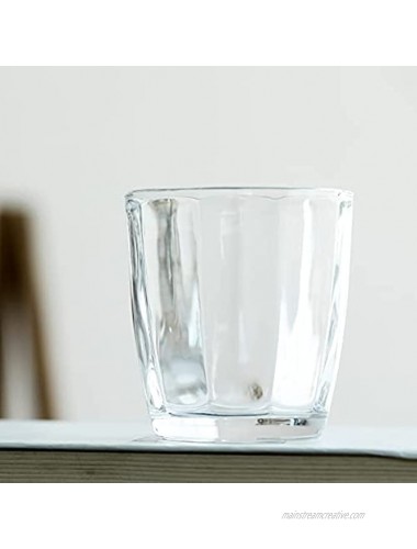 [ Set of 6 ] Lead-Free Clear Glassware,For restaurants,bars,parties,kitchens,Great for Water,Milk Beer,Juice,Whiskey,Cocktails Ice Tea Beverage Mojito and Tom Collins Glasses |10 OZ stripe Cups