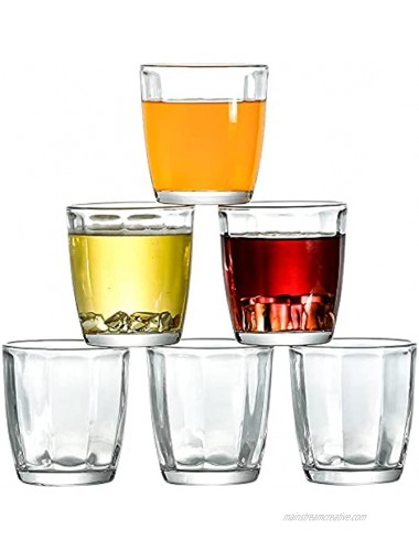 [ Set of 6 ] Lead-Free Clear Glassware,For restaurants,bars,parties,kitchens,Great for Water,Milk Beer,Juice,Whiskey,Cocktails Ice Tea Beverage Mojito and Tom Collins Glasses |10 OZ stripe Cups