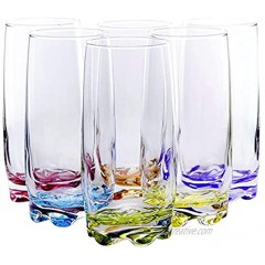 Vibrant Splash Water Beverage Highball Glasses 13.25 Ounce Set of 6