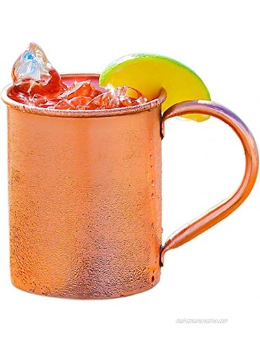 100% Copper Mug for Moscow Mule Solid Smooth Pure Copper 16oz