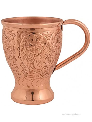 100% Moscow Mule Copper Mugs Set of 4 Handmade Pure Solid Hammered Copper Mugs 16 oz capacity Gift Set with BONUS: 4 Cocktail Copper Straws 1 Shot Glass and 4 coasters