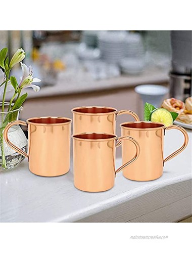 Ajuny Copper Mugs Plain Moscow Mule Set of 4 For Water Drinkware Gifts