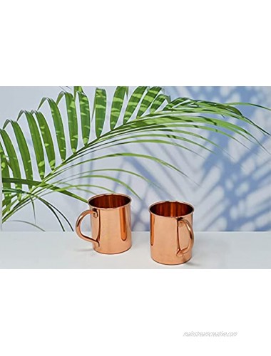 Ajuny Copper Mugs Plain Moscow Mule Set of 4 For Water Drinkware Gifts