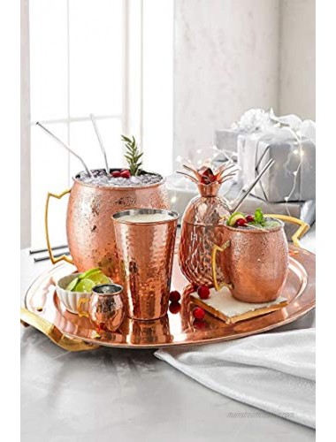 Copper Cups Moscow Mule Mugs Copper Plain mugs 4 mugs + 4 Straw +1 shots glass and receipe booklet free limited stock