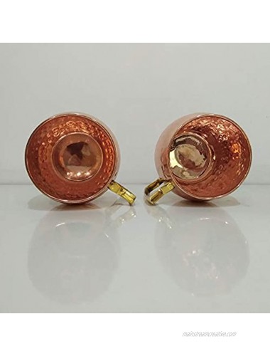 Copper Moscow Mule Mugs Hammered Set of Two