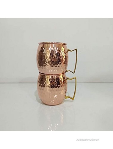 Copper Moscow Mule Mugs Hammered Set of Two