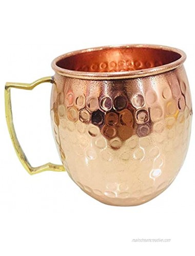Crocon Copper Water Mule Mug 18 US Fluid Ounce Capacity Handmade Joint Free & Leak Proof for Sports Gym Natural Benefits