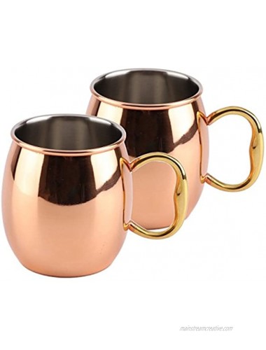Estilo Handcrafted Solid Copper Moscow Mule Mugs 20-ounce Set of 2